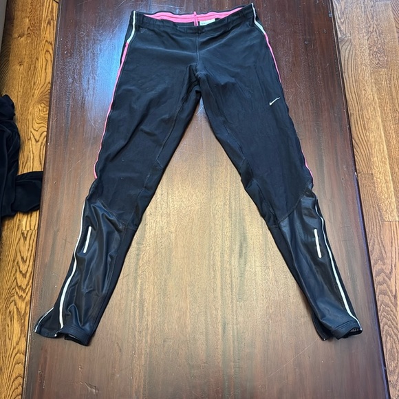 Nike Running black and pink women’s leggings size medium - Picture 1 of 6